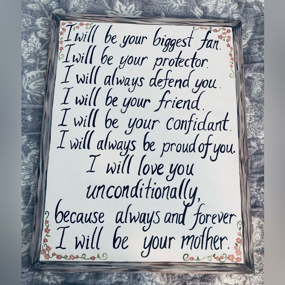 Custom Canvas Inspirational Wall Art with Floral Accents